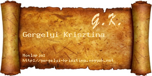 Gergelyi Krisztina névjegykártya